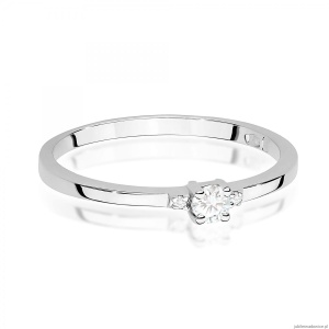 Pierścionek W0464 Diament 0,01ct białe złoto 375