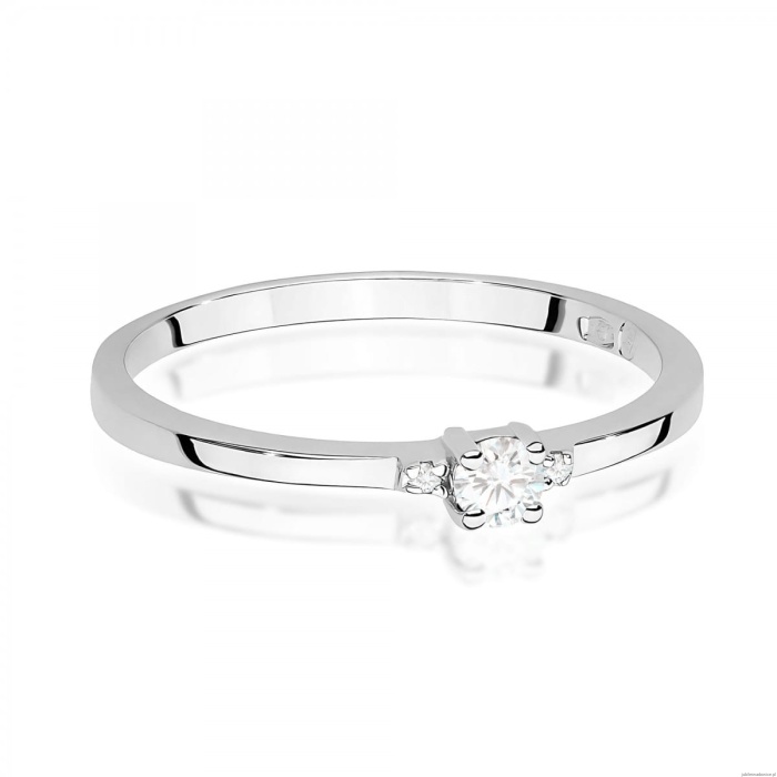 Pierścionek W0464 Diament 0,01ct białe złoto 375