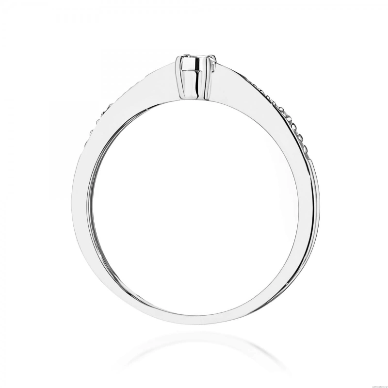 Pierścionek W0465 Diament 0,01ct białe złoto 375