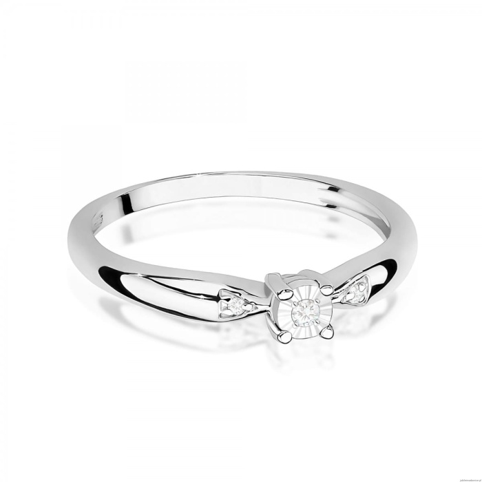 Pierścionek W0469 Diament 0,02ct białe złoto 375