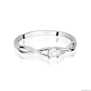 Pierścionek W0470 Diament 0,03ct białe złoto 375
