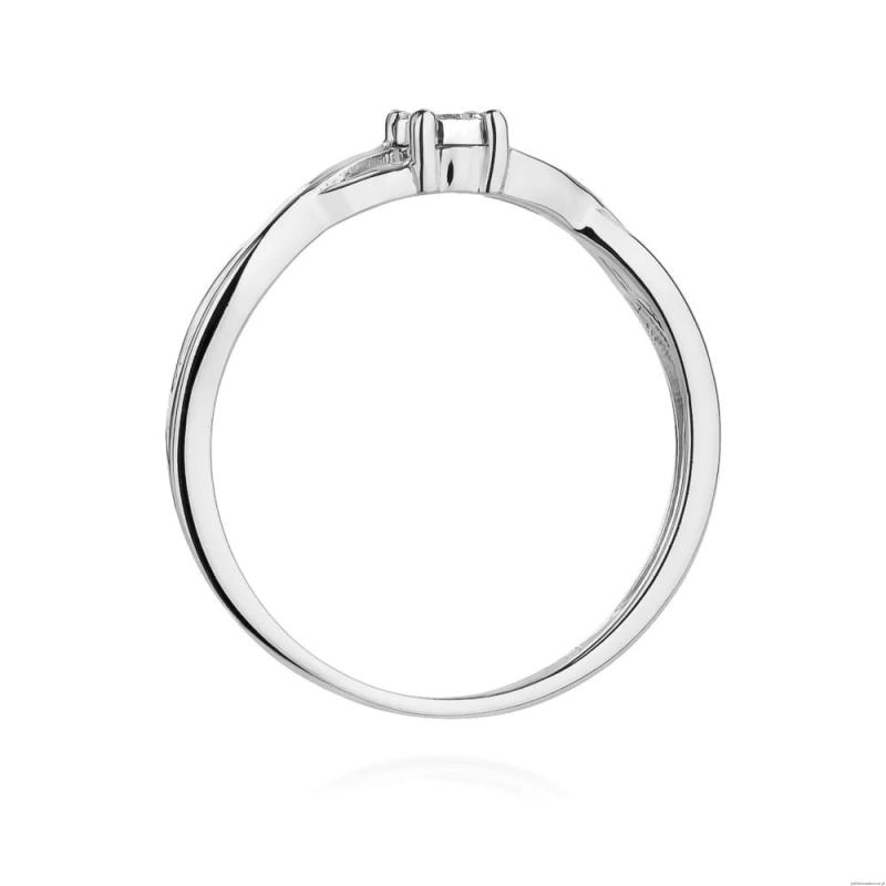 Pierścionek W0470 Diament 0,03ct białe złoto 375