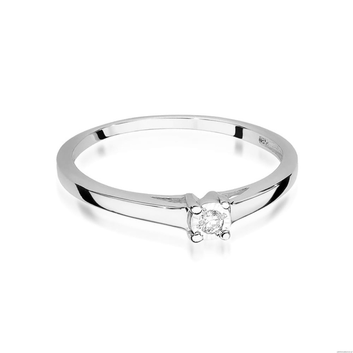 Pierścionek W0471 Diament 0,03ct białe złoto 375