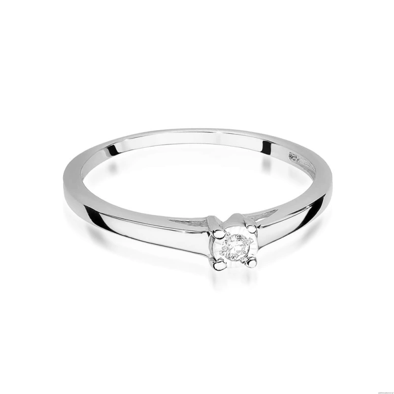 Pierścionek W0471 Diament 0,03ct białe złoto 375