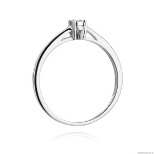 Pierścionek W0471 Diament 0,03ct białe złoto 375