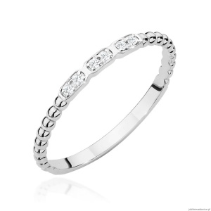 Pierścionek W0479 z diamentami białe złoto 375