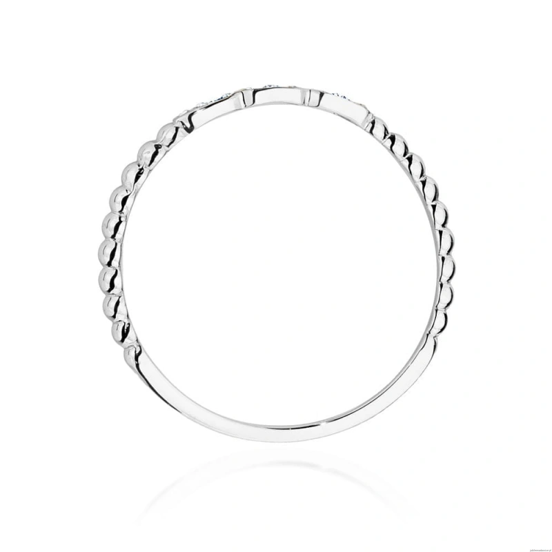 Pierścionek W0479 z diamentami białe złoto 375