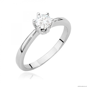 Pierścionek W0482 Diament 0,40ct białe złoto 375