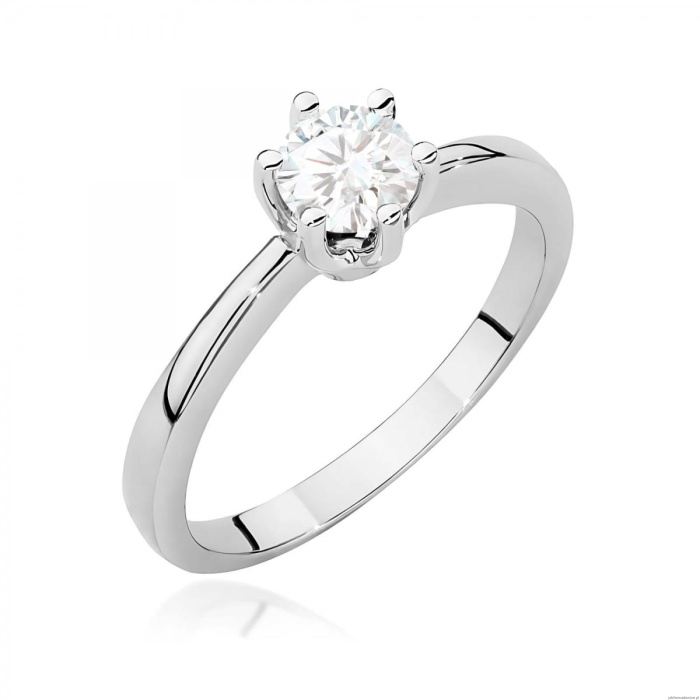 Pierścionek W0482 Diament 0,50ct białe złoto 375