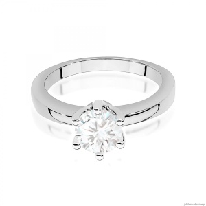 Pierścionek W0482 Diament 0,70ct białe złoto 375