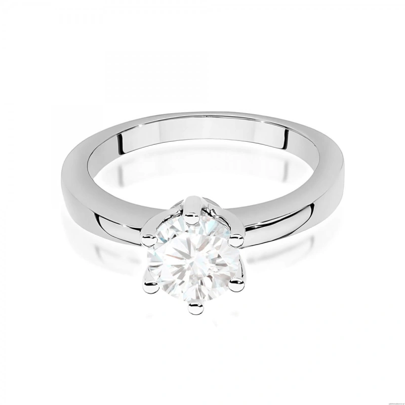 Pierścionek W0482 Diament 0,70ct białe złoto 375