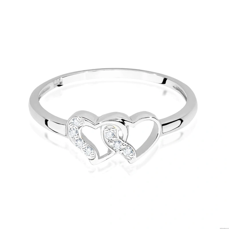 Pierścionek W0500 z diamentami białe złoto 375