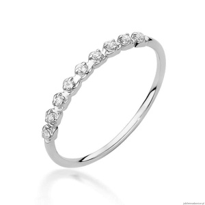 Pierścionek W0504 z diamentami białe złoto 375