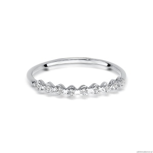 Pierścionek W0504 z diamentami białe złoto 375