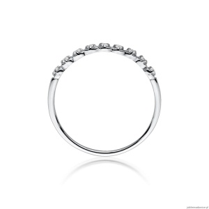 Pierścionek W0504 z diamentami białe złoto 375