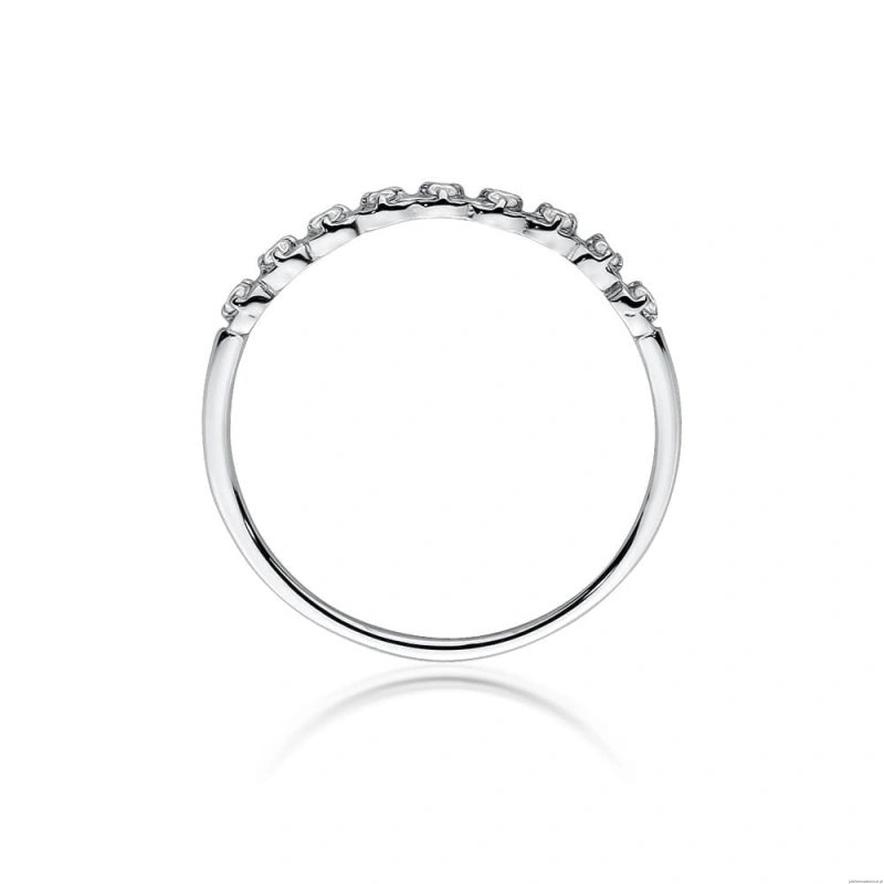 Pierścionek W0504 z diamentami białe złoto 375