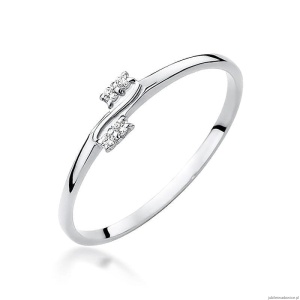 Pierścionek W0505 z diamentami białe złoto 375