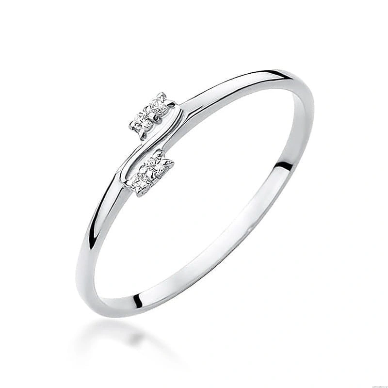 Pierścionek W0505 z diamentami białe złoto 375