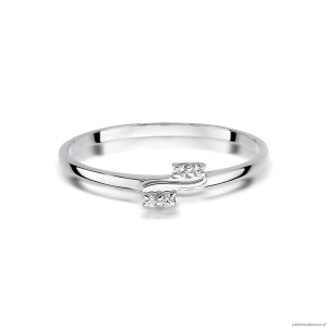 Pierścionek W0505 z diamentami białe złoto 375
