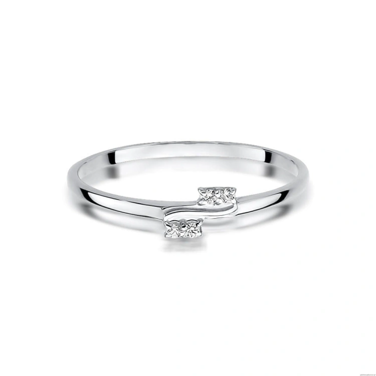 Pierścionek W0505 z diamentami białe złoto 375