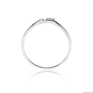 Pierścionek W0505 z diamentami białe złoto 375