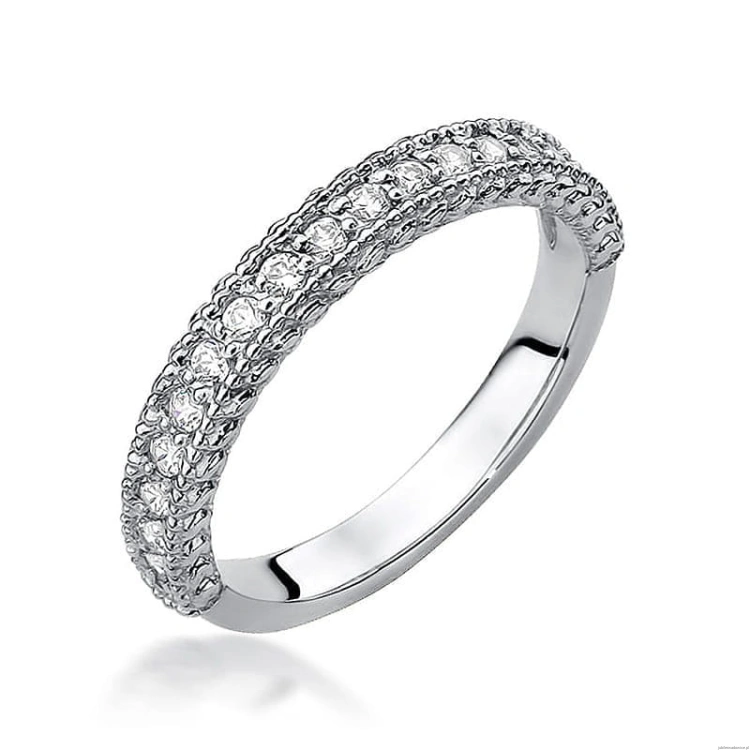 Pierścionek W0507 z diamentami białe złoto 375