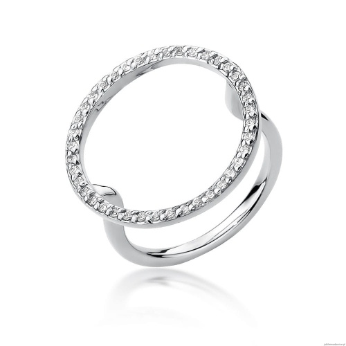 Pierścionek W0510 z diamentami białe złoto 375