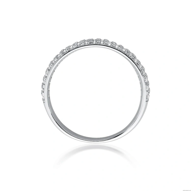 Pierścionek W0522 z diamentami białe złoto 375