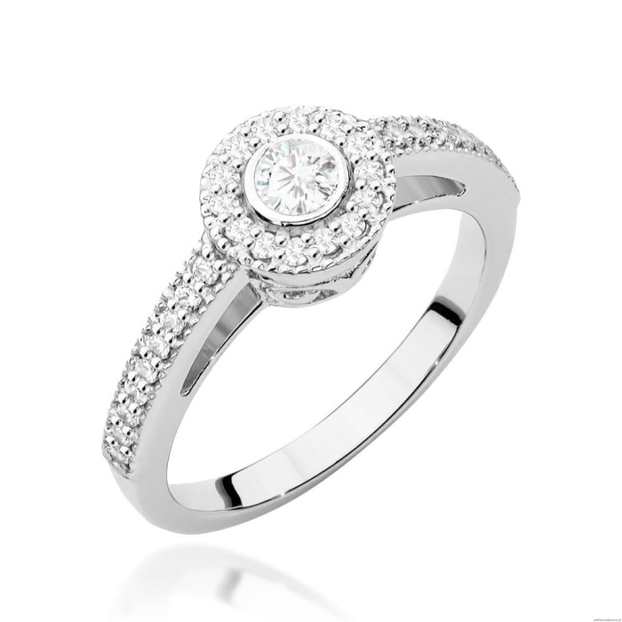 Pierścionek W0530 Diament 0,15ct białe złoto 375