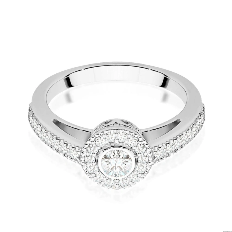 Pierścionek W0530 Diament 0,15ct białe złoto 375