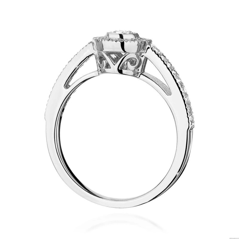Pierścionek W0530 Diament 0,15ct białe złoto 375