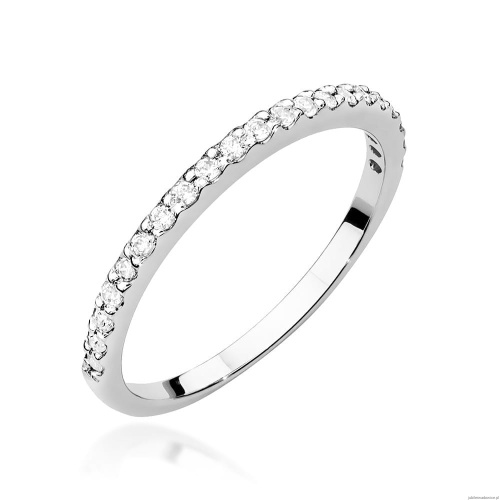 Pierścionek W0531 z diamentami białe złoto 375
