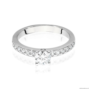 Pierścionek W0534 Diament 0,40ct białe złoto 375