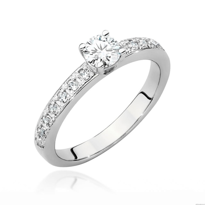 Pierścionek W0534 Diament 0,50ct białe złoto 375