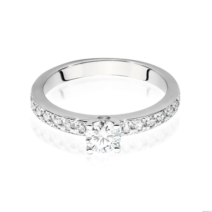 Pierścionek W0534 Diament 0,50ct białe złoto 375