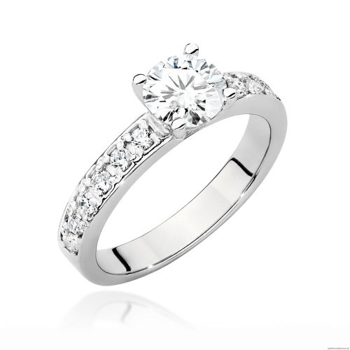 Pierścionek W0534 Diament 0,70ct białe złoto 375