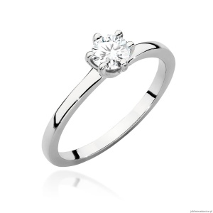 Pierścionek W0535 Diament 0,40ct białe złoto 375