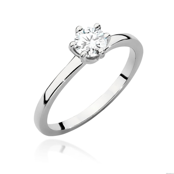 Pierścionek W0535 Diament 0,50ct białe złoto 375