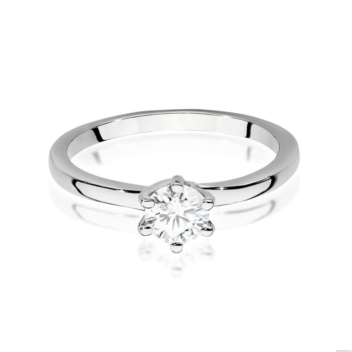 Pierścionek W0535 Diament 0,50ct białe złoto 375