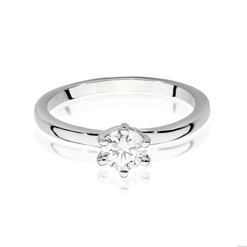 Pierścionek W0535 Diament 0,50ct białe złoto 375