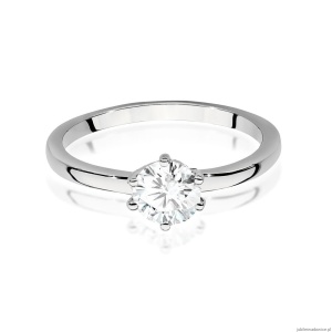 Pierścionek W0535 Diament 0,70ct białe złoto 375