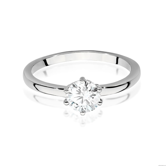 Pierścionek W0535 Diament 0,70ct białe złoto 375
