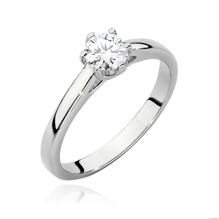 Pierścionek W0540 Diament 0,40ct białe złoto 375