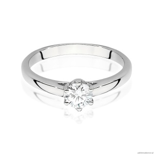 Pierścionek W0540 Diament 0,40ct białe złoto 375