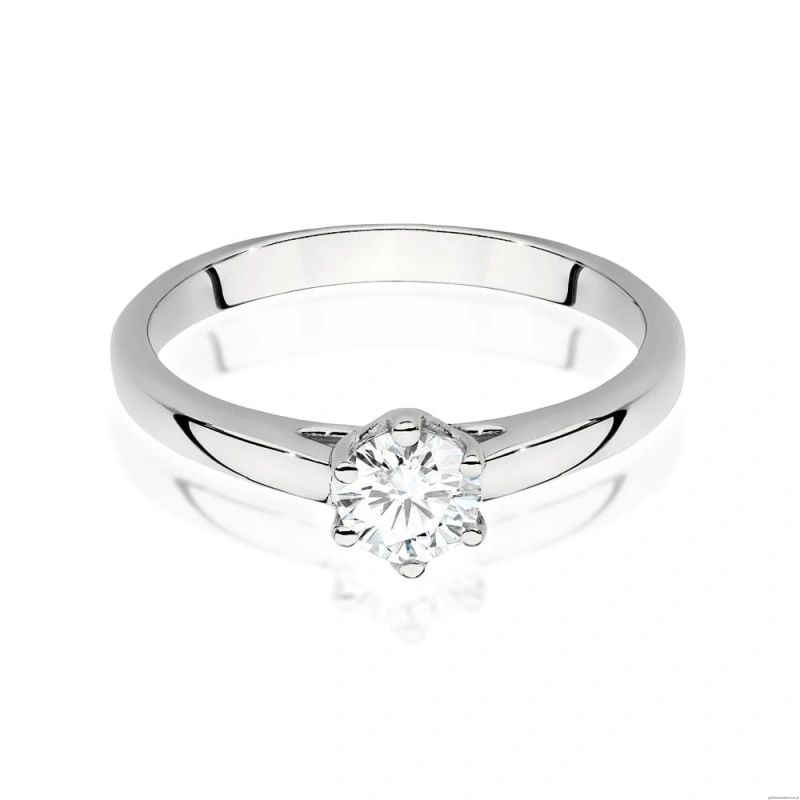 Pierścionek W0540 Diament 0,40ct białe złoto 375