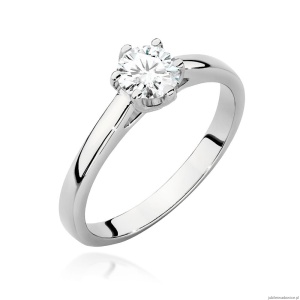 Pierścionek W0540 Diament 0,50ct białe złoto 375