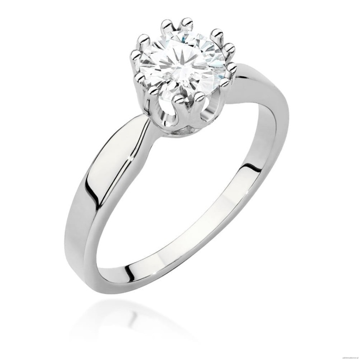 Pierścionek W0541 Diament 0,70ct białe złoto 375