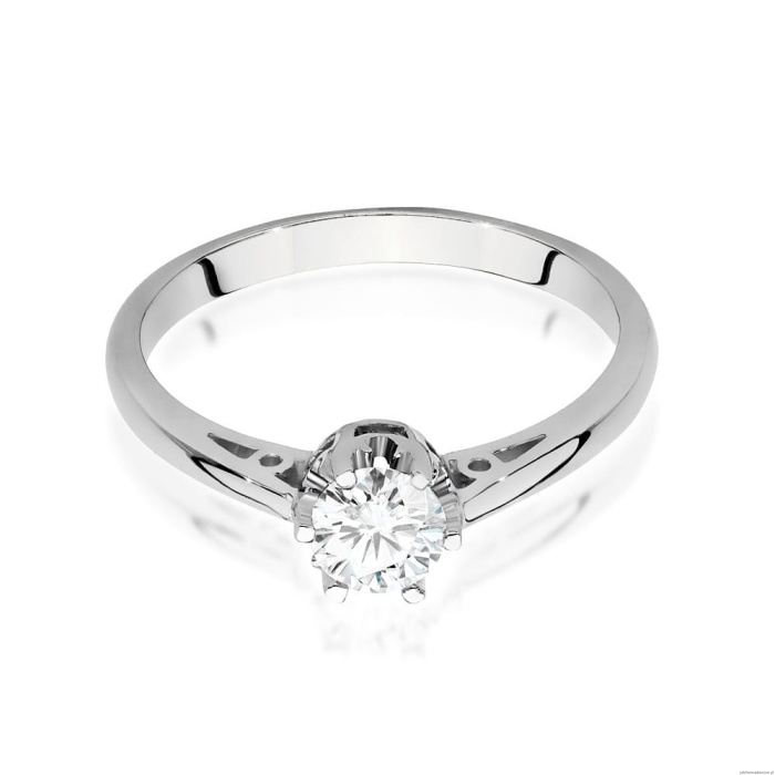 Pierścionek W0542 Diament 0,40ct białe złoto 375