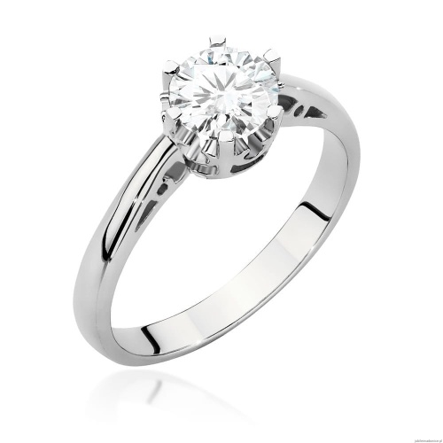 Pierścionek W0542 Diament 0,70ct białe złoto 375