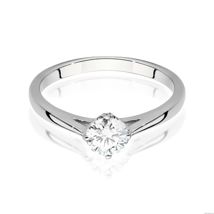 Pierścionek W0543 Diament 0,50ct białe złoto 375